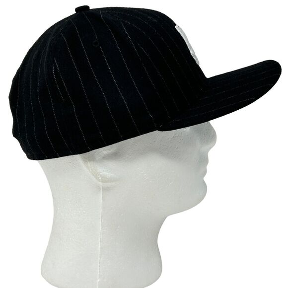 Undefeated x New Era 5 Strikes Hat Baseball Cap Fitted 7 1/4 Black Pinstriped - Picture 8 of 11